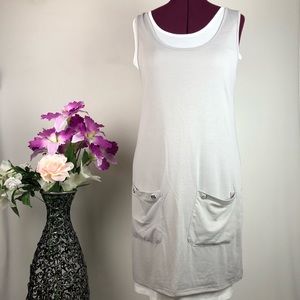 White and grey dress